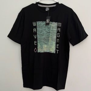 Boy’s NWT VOLCOM Basic Graphic Tee Wave Magnet Black and Mint Green Sz XL 14-16